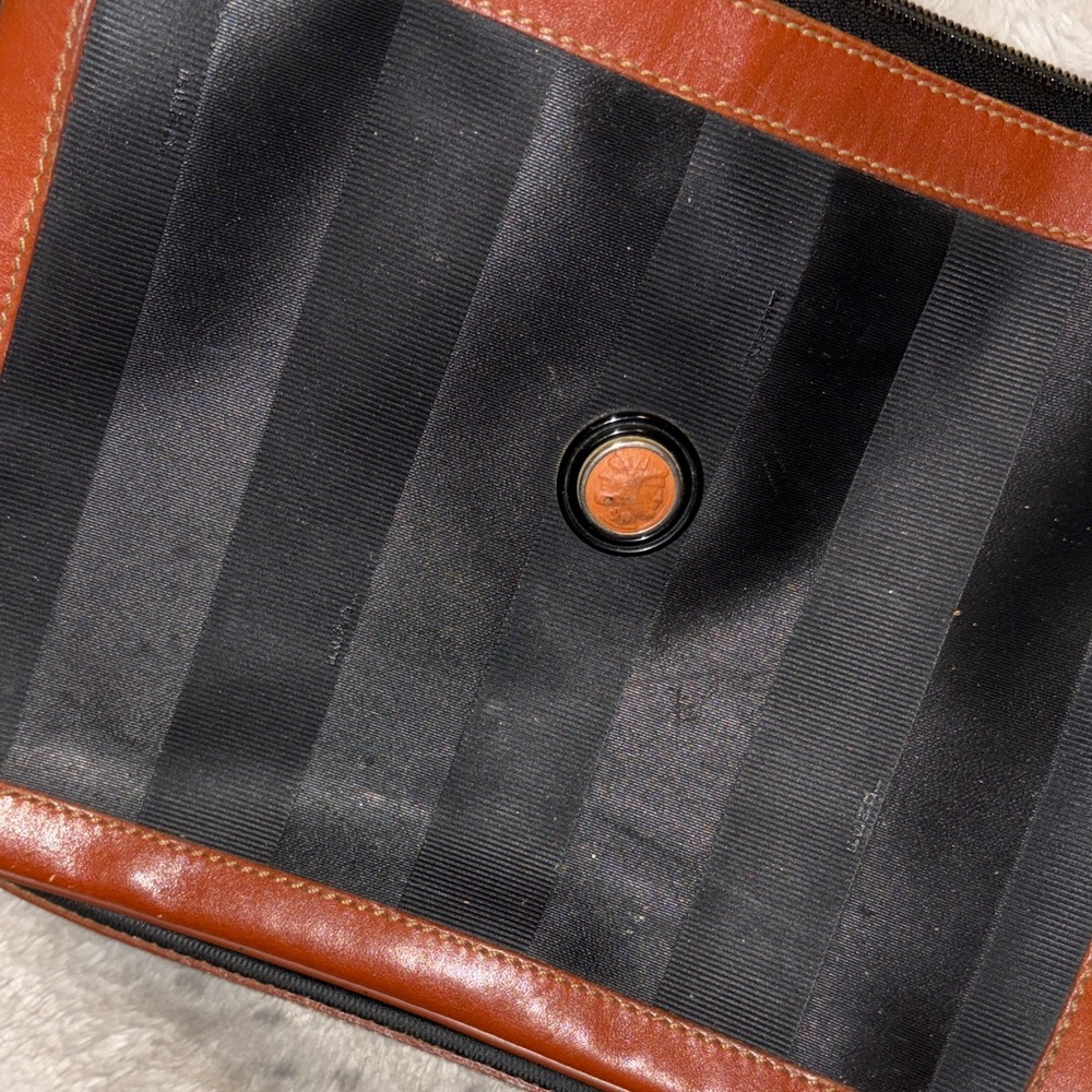 Fendi Black and Chestnut brown Leather Men’s Crossbody Bag AUTHENTIC VINTAGE - Picture 4 of 7